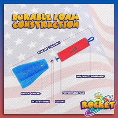 Easy to launch foam rockets requiring no batteries or setup