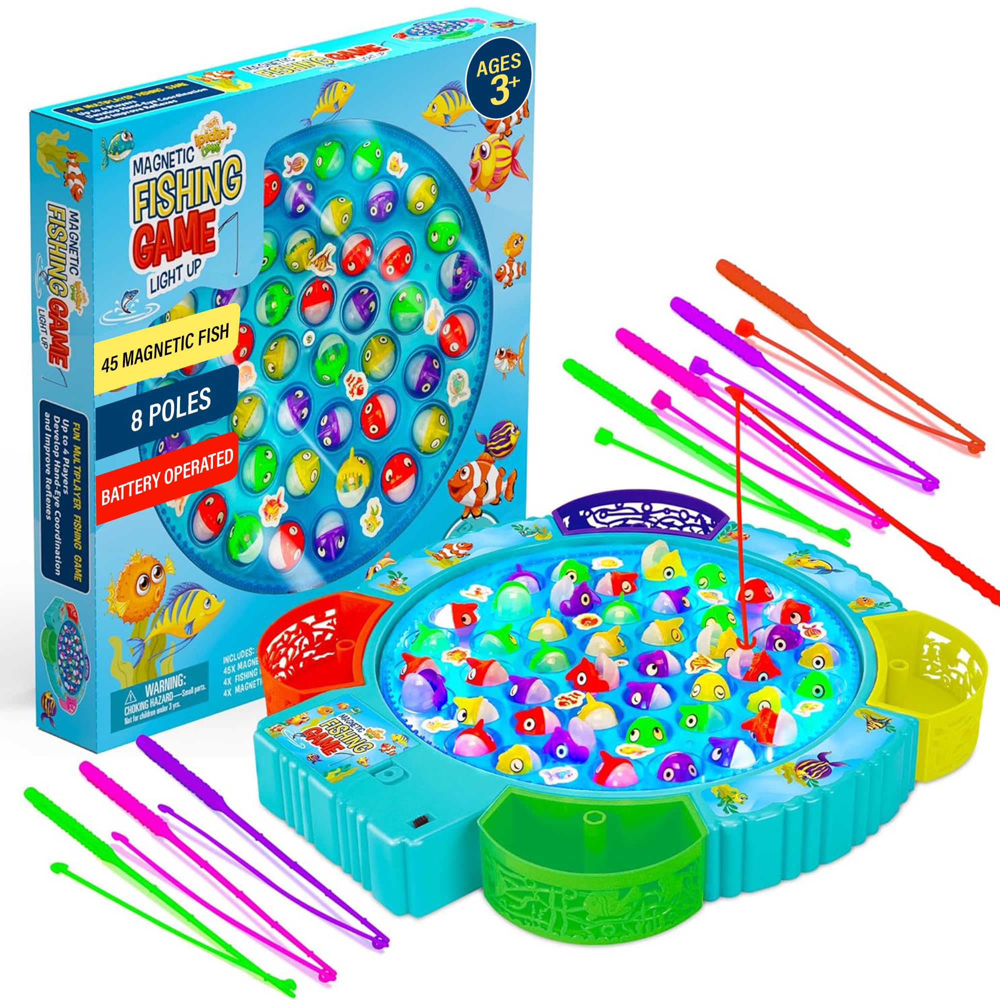 IPIDIPI TOYS fishing game with rotating board for kids' play and catching practice