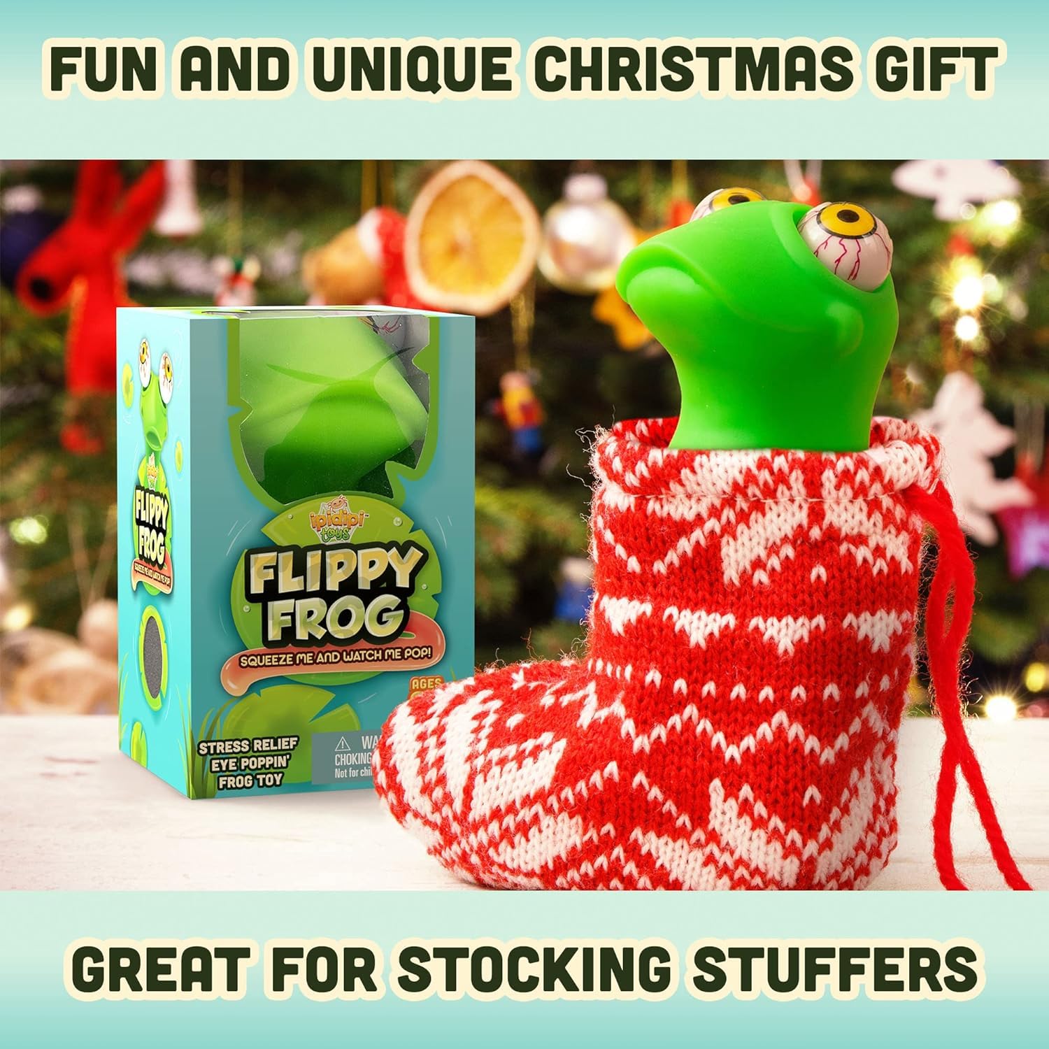 IPIDIPI TOYS Flippy Frog durable plastic for endless squeezes.