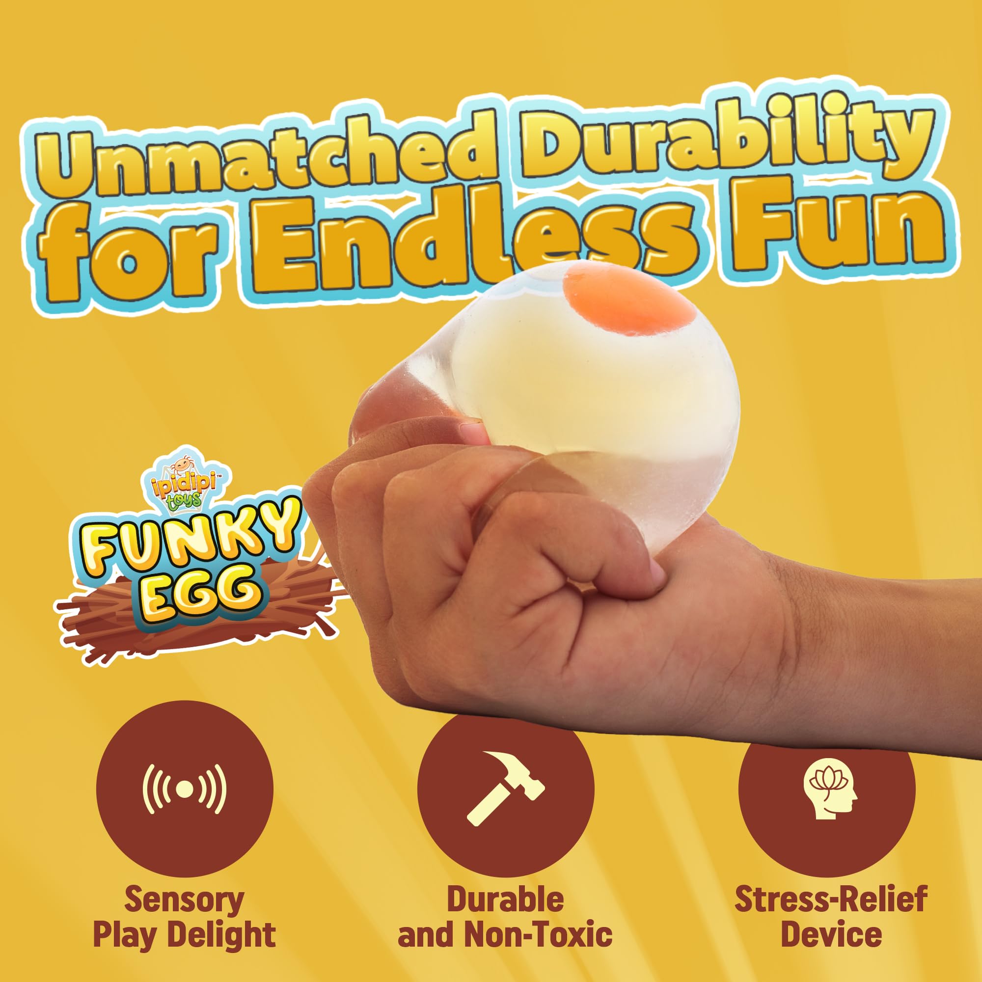 IPIDIPI TOYS Funky Egg Squishy Ball bounce demo after squish