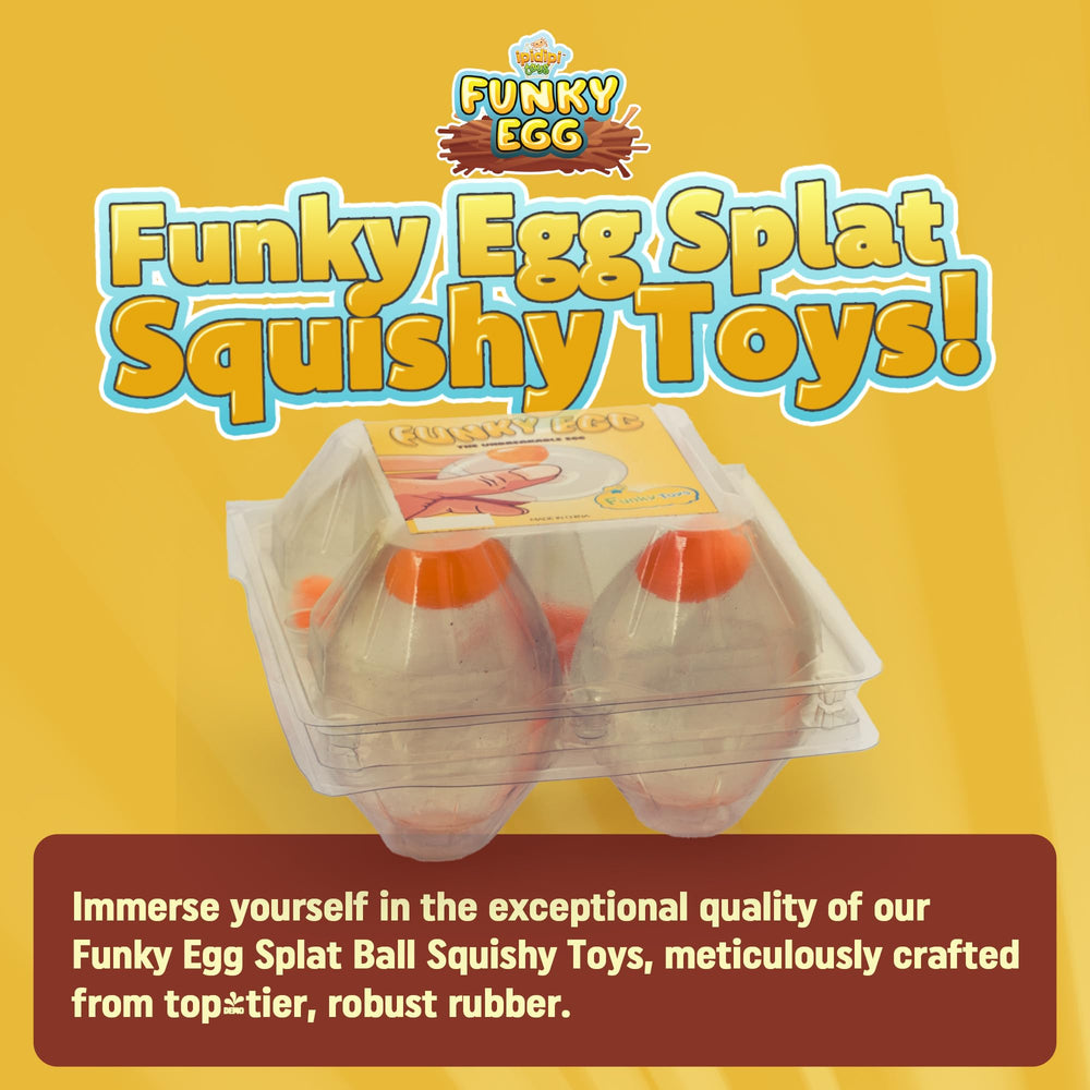 IPIDIPI TOYS Funky Egg Squishy Ball four-pack in basket for Easter gifts