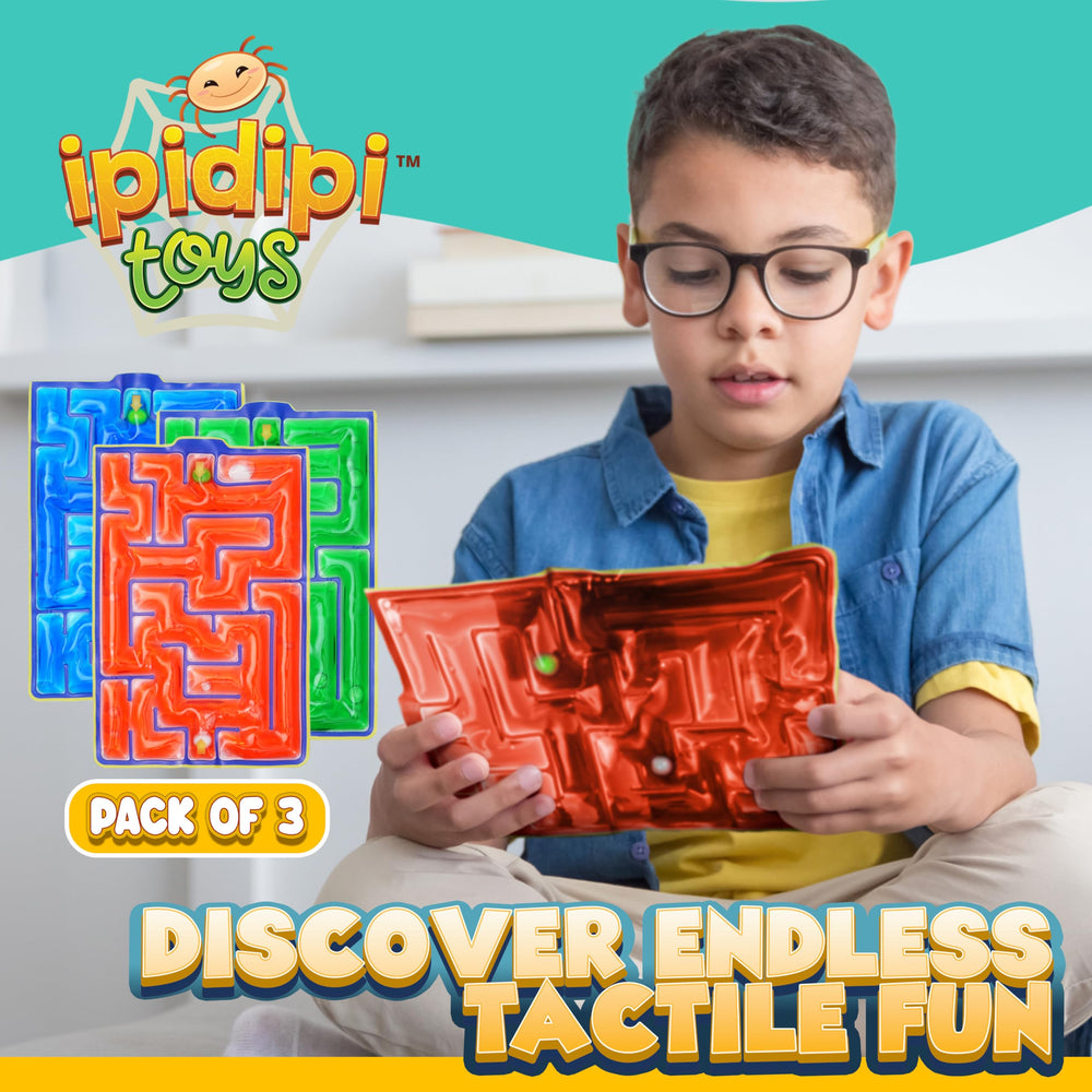 IPIDIPI TOYS gel-filled maze mazes close-up showing movable gel through passages.