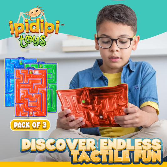 IPIDIPI TOYS gel-filled maze mazes close-up showing movable gel through passages.