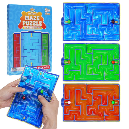 IPIDIPI TOYS gel-filled maze puzzle pack 3 overview for calm, focused play.