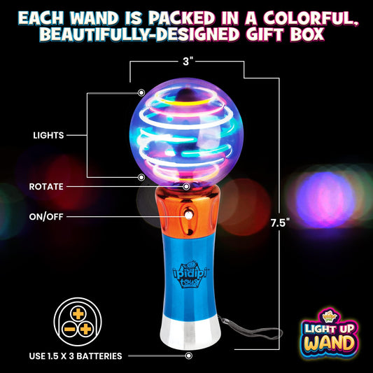 IPIDIPI TOYS glowing sphere wand shows color swirl with button press for magic
