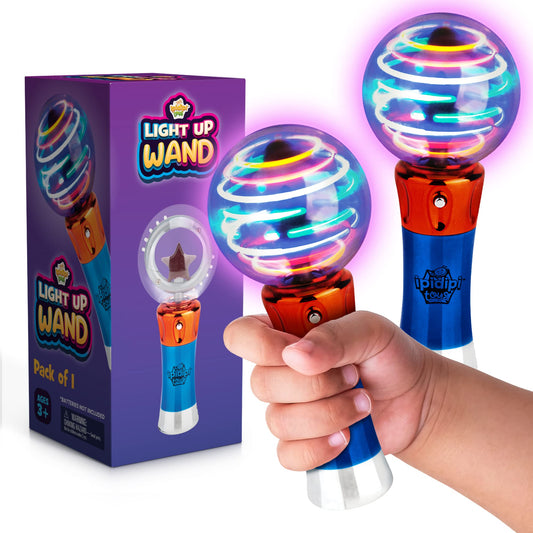 IPIDIPI TOYS spinning light up wand with globe lights up for captivating sensory play