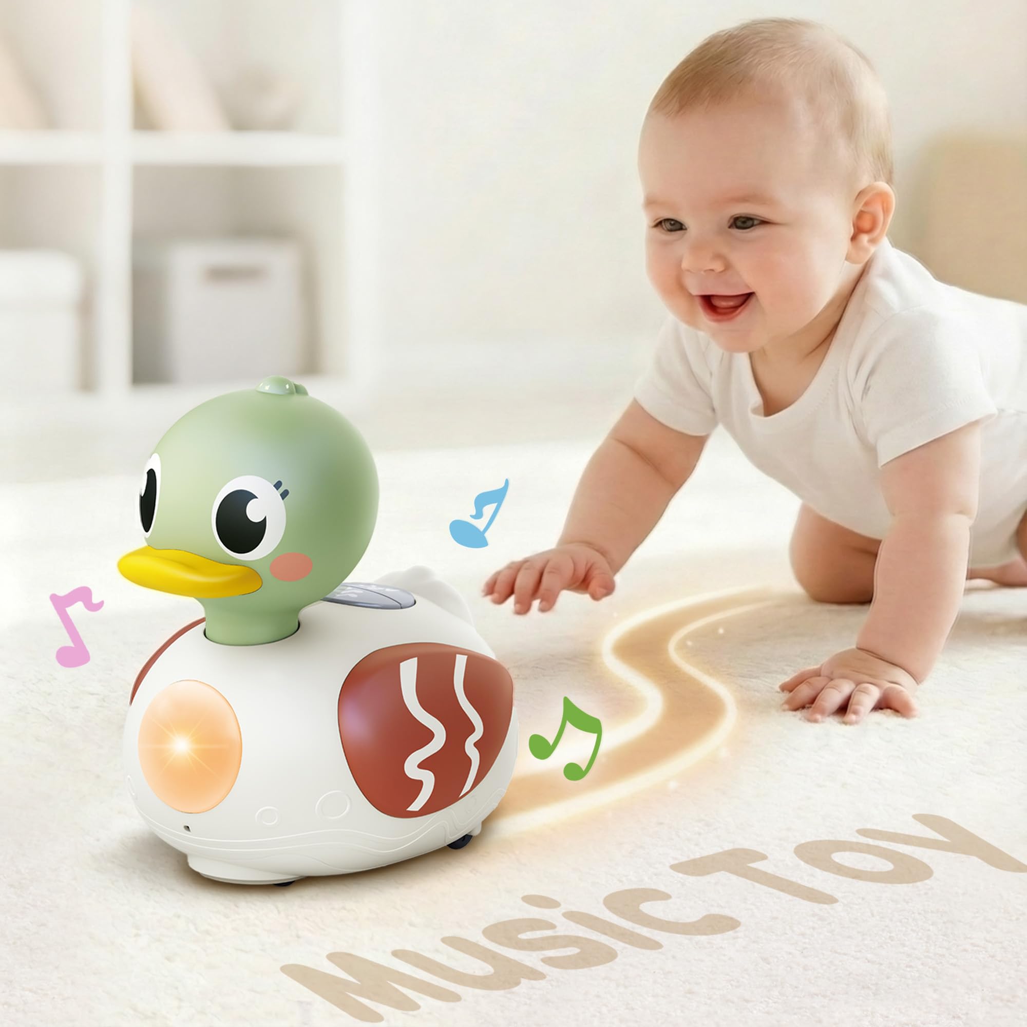 iplay baby musical duck toy with crawling action promotes active exploration