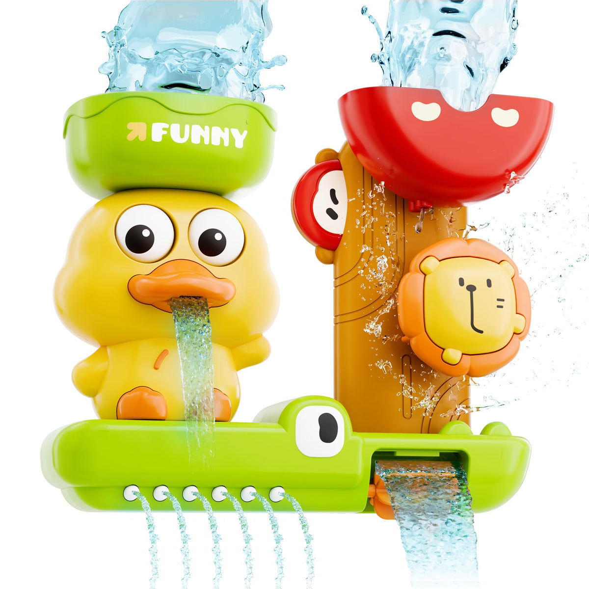 iPlay bath toy duck-spray-beak promotes imaginative water play during bath time