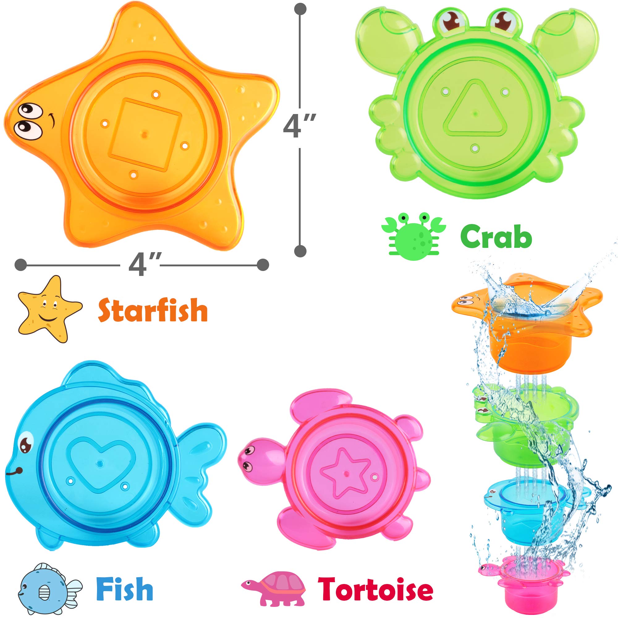 iplay fish with rattle squirts water, adds tactile and auditory play during baths