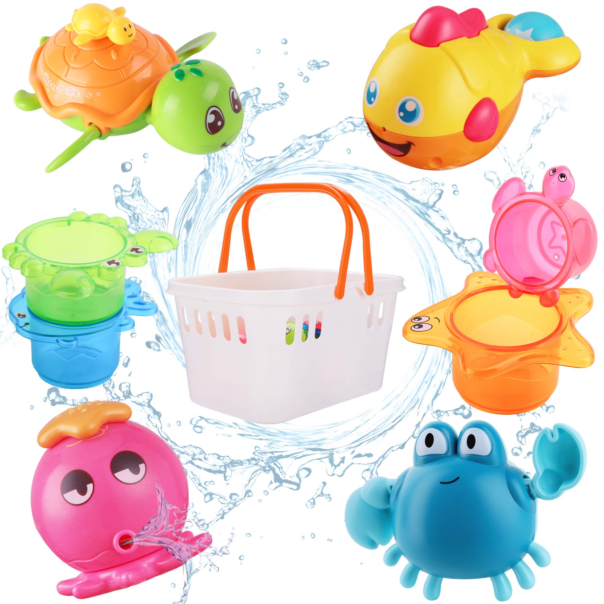 iplay bath toy octopus squirting water, ideal for interactive bath play and fine motor skills
