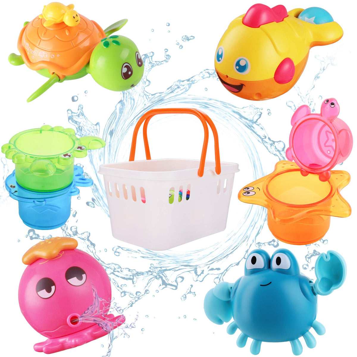 iplay bath toy octopus squirting water, ideal for interactive bath play and fine motor skills