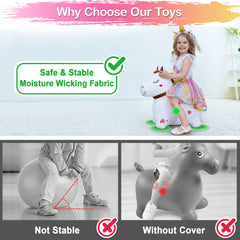 iplay bouncy pals animal hopper with pump included for quick setup