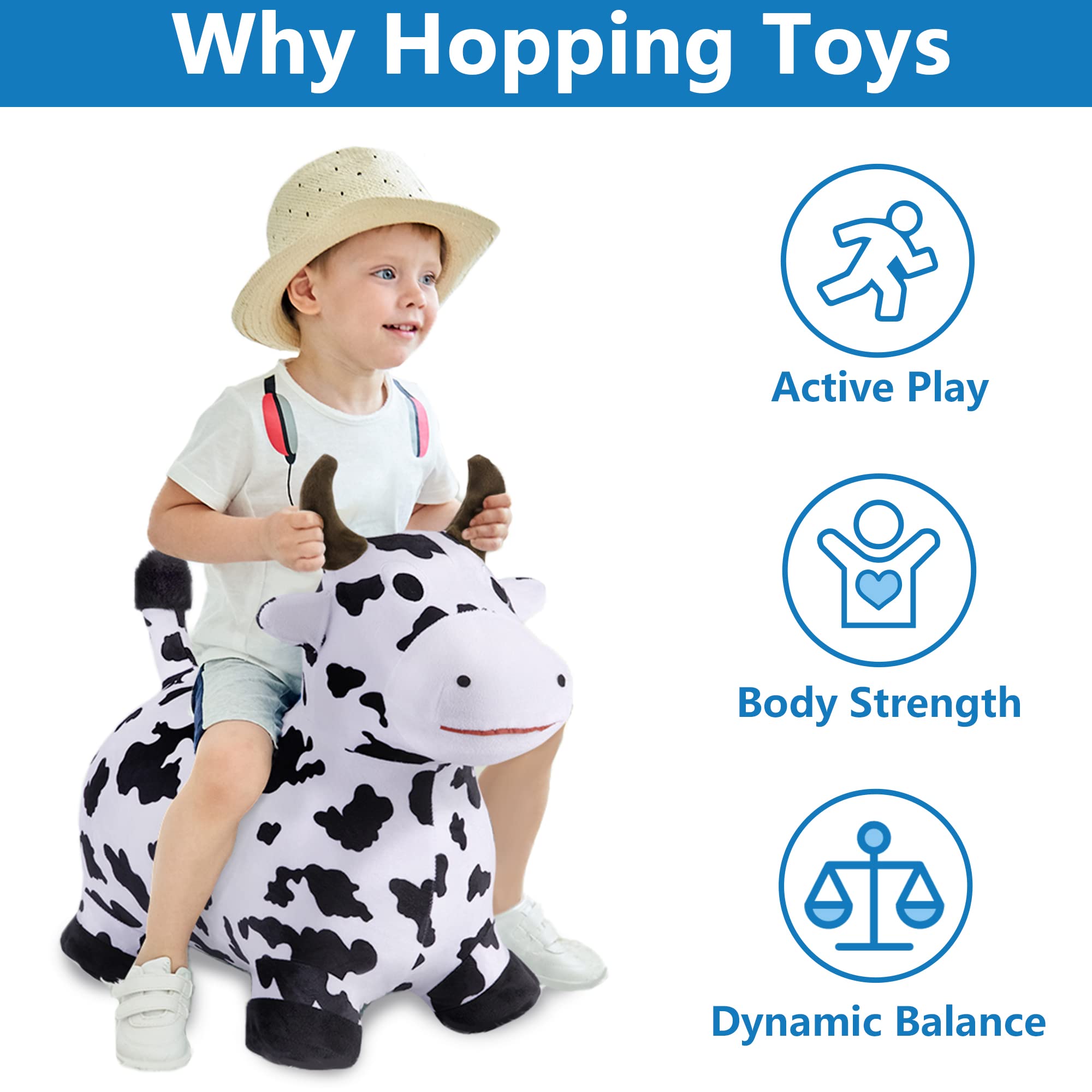 iplay Bouncy Pals Horse Hopper helps balance during hopping fun