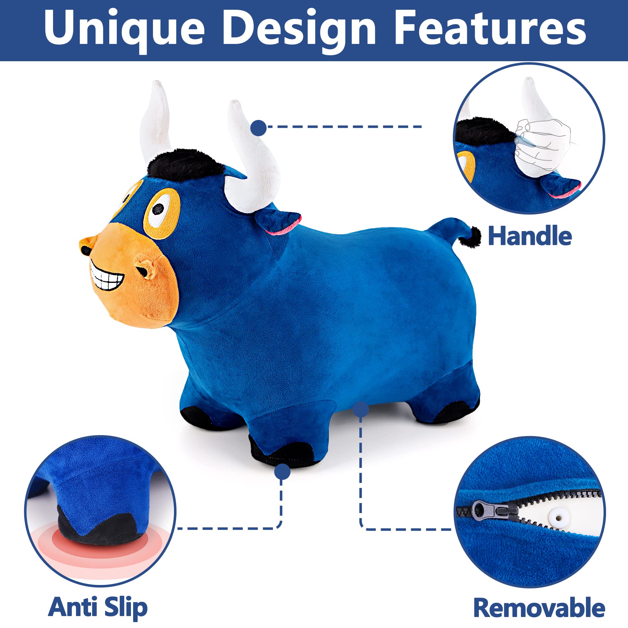 iPlay Bouncy Pals inflation pump enables quick setup