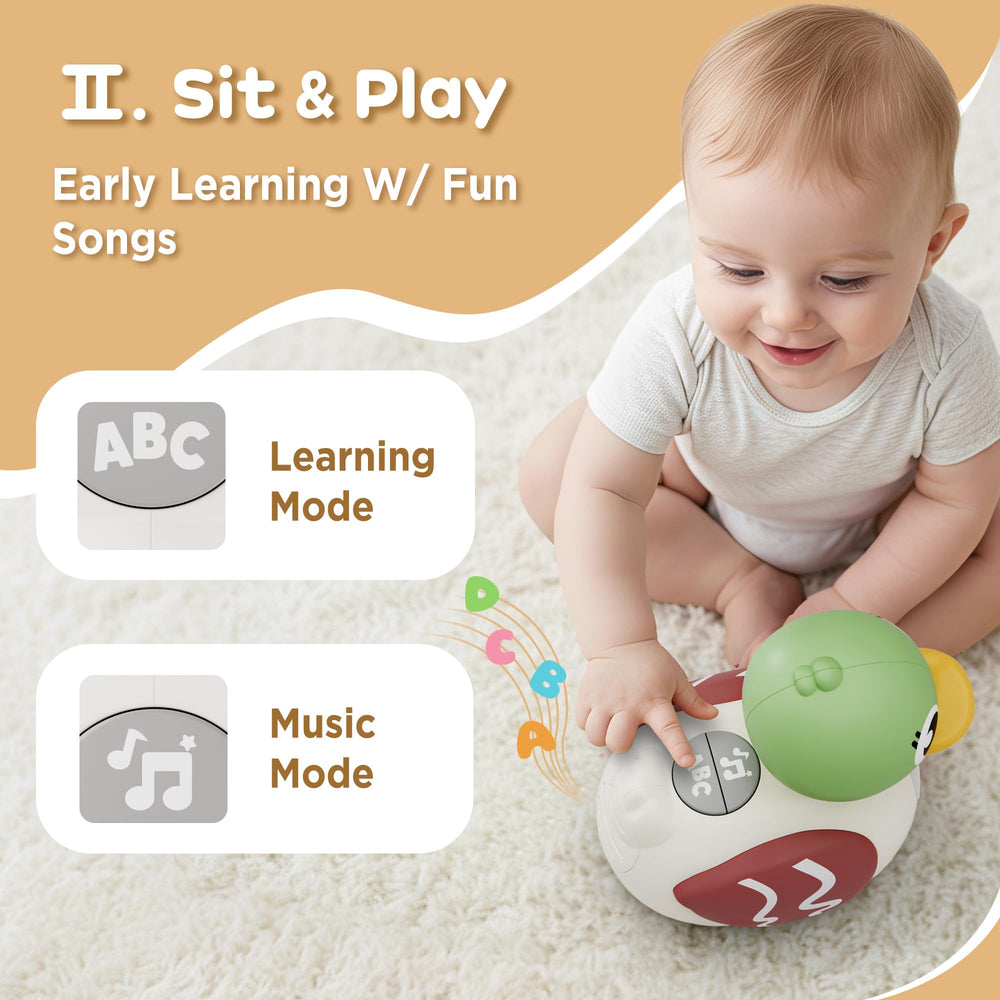 iplay duck toy obstacle-avoidance crawl encourages safe movement