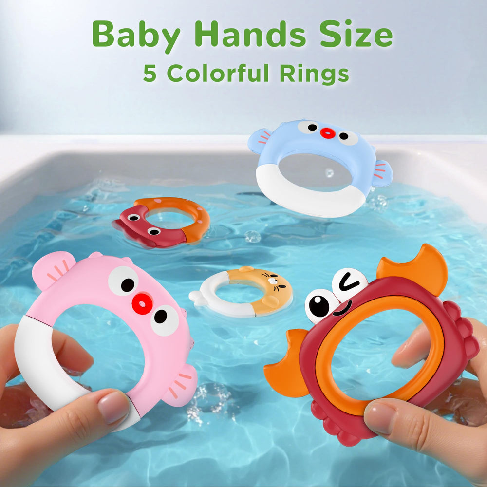 iPlay iLearn floating rings help little hands develop motor skills