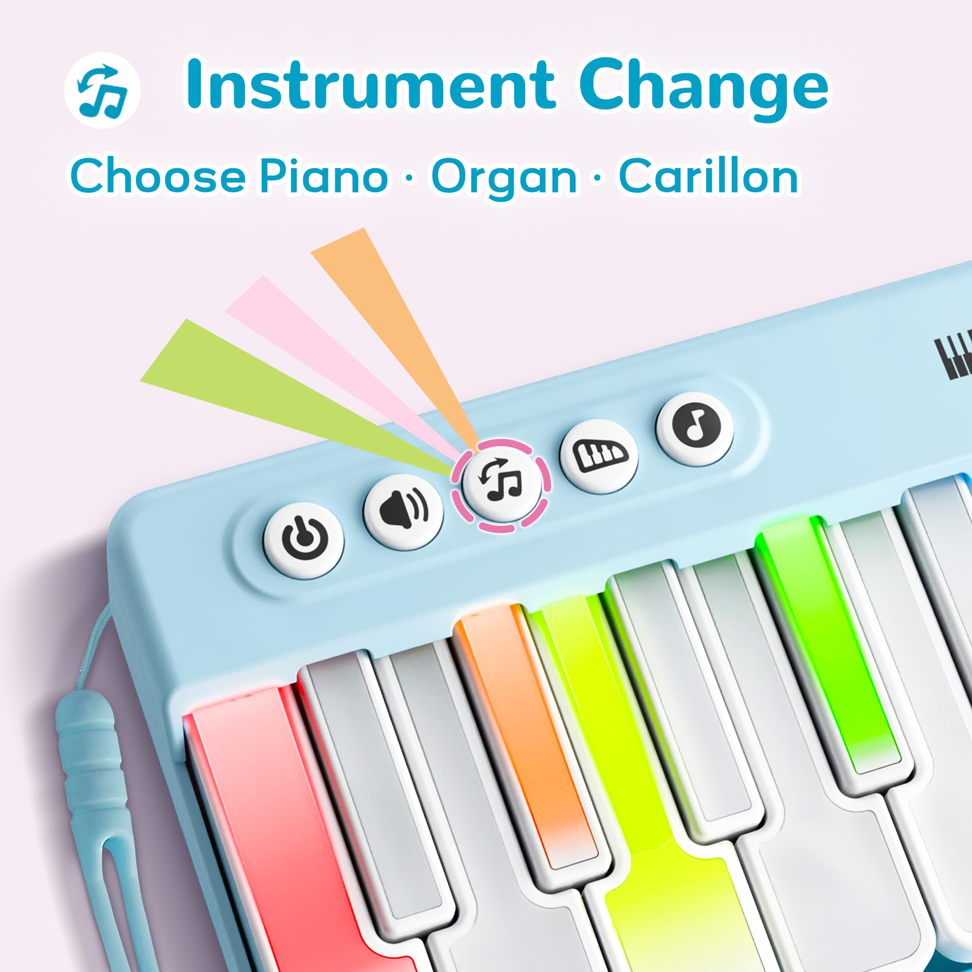 iPlay iLearn 15-key rainbow-light keyboard with guided play