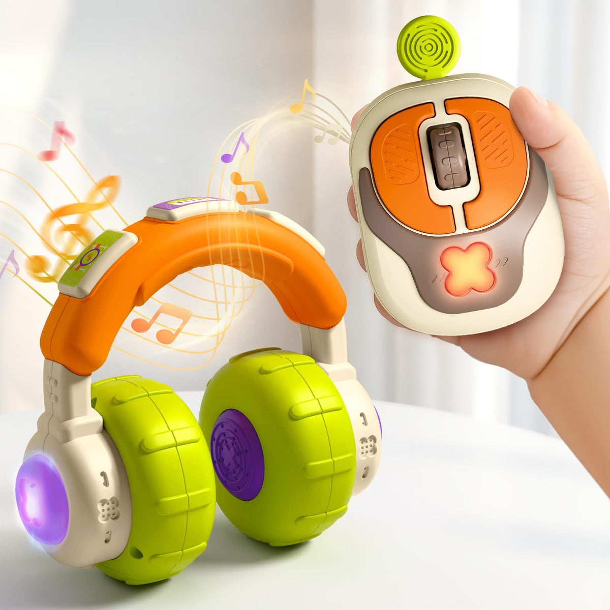 iPlay iLearn baby musical toy: mouse and headset with colorful lights spark visual and auditory exploration