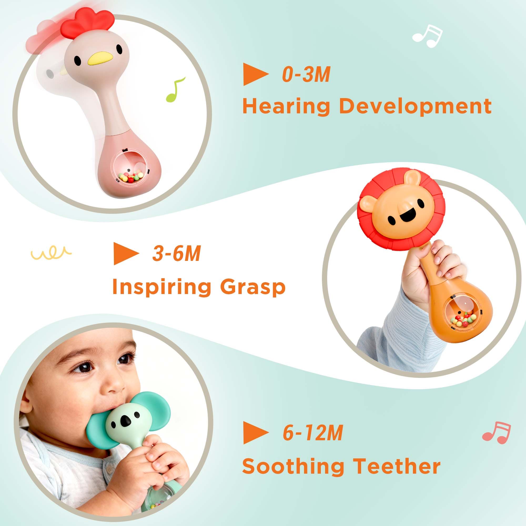 iPlay iLearn soft silicone teether for soothing gums during teething