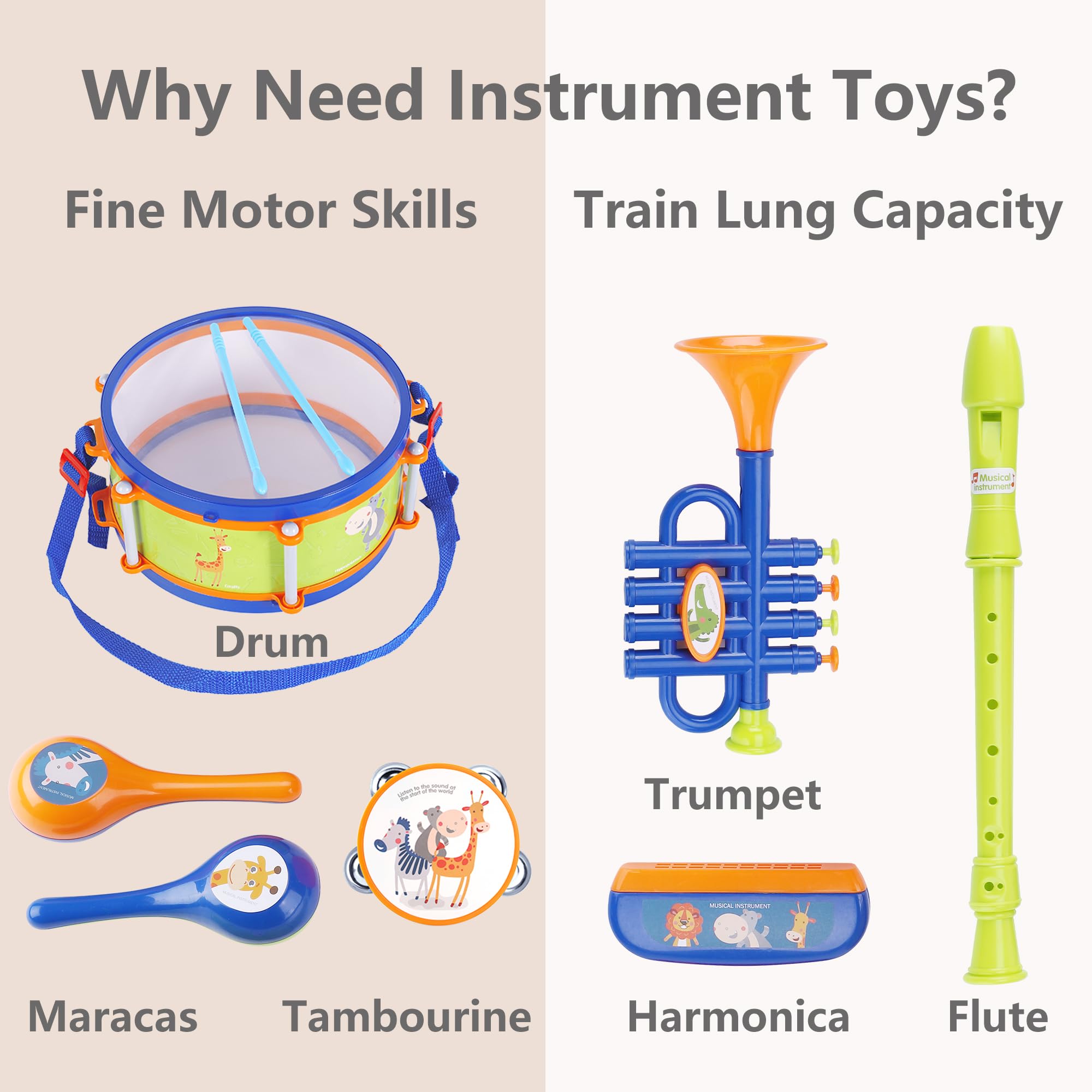 iplay ilearn baby trumpet toy with bright sounds for curious beginners.