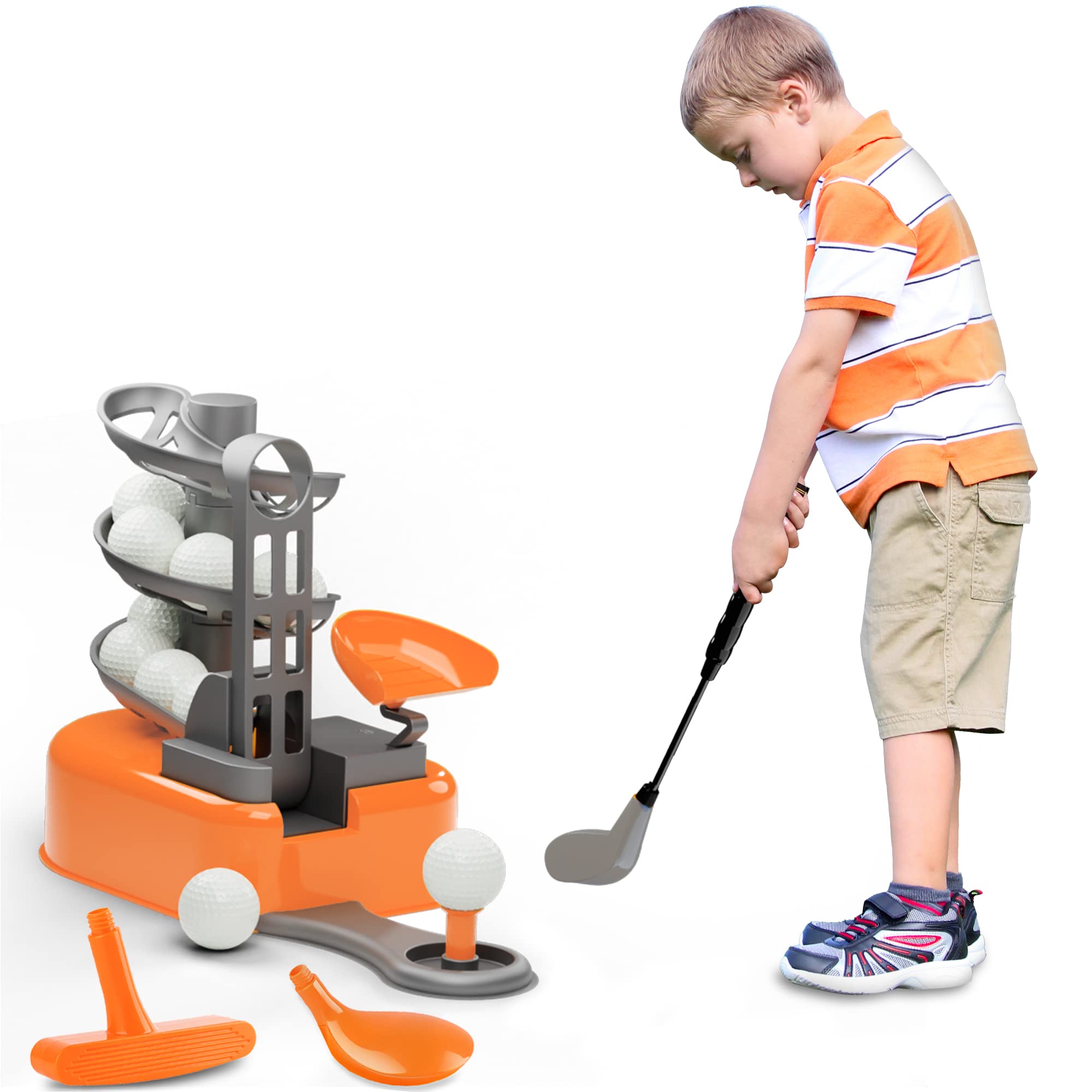 iPlay iLearn ball-to-tee trainer aids early golf practice and hand-eye coordination.