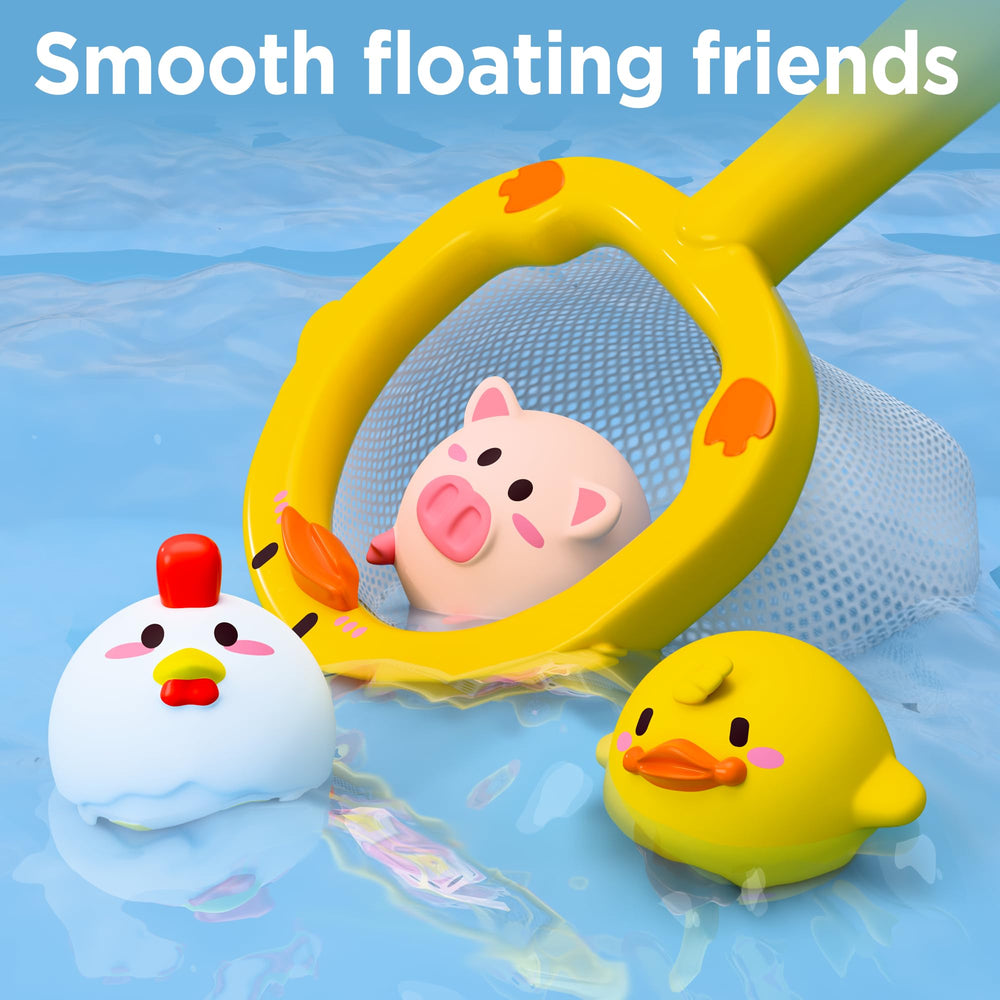 iplay ilearn fishing net bath toy with suction for collecting water
