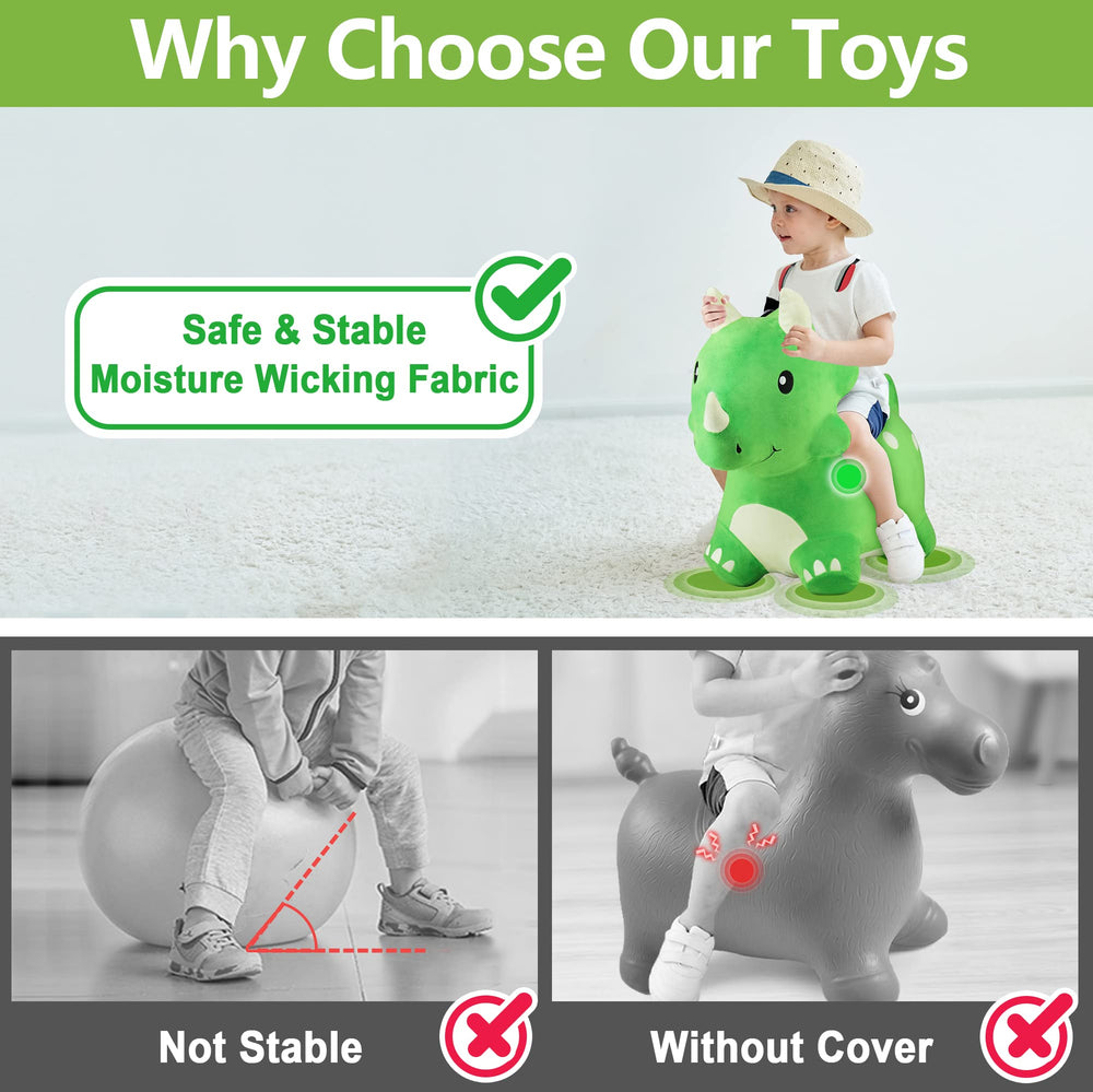 iplay ilearn bouncy pals dinosaur hopper child safety design