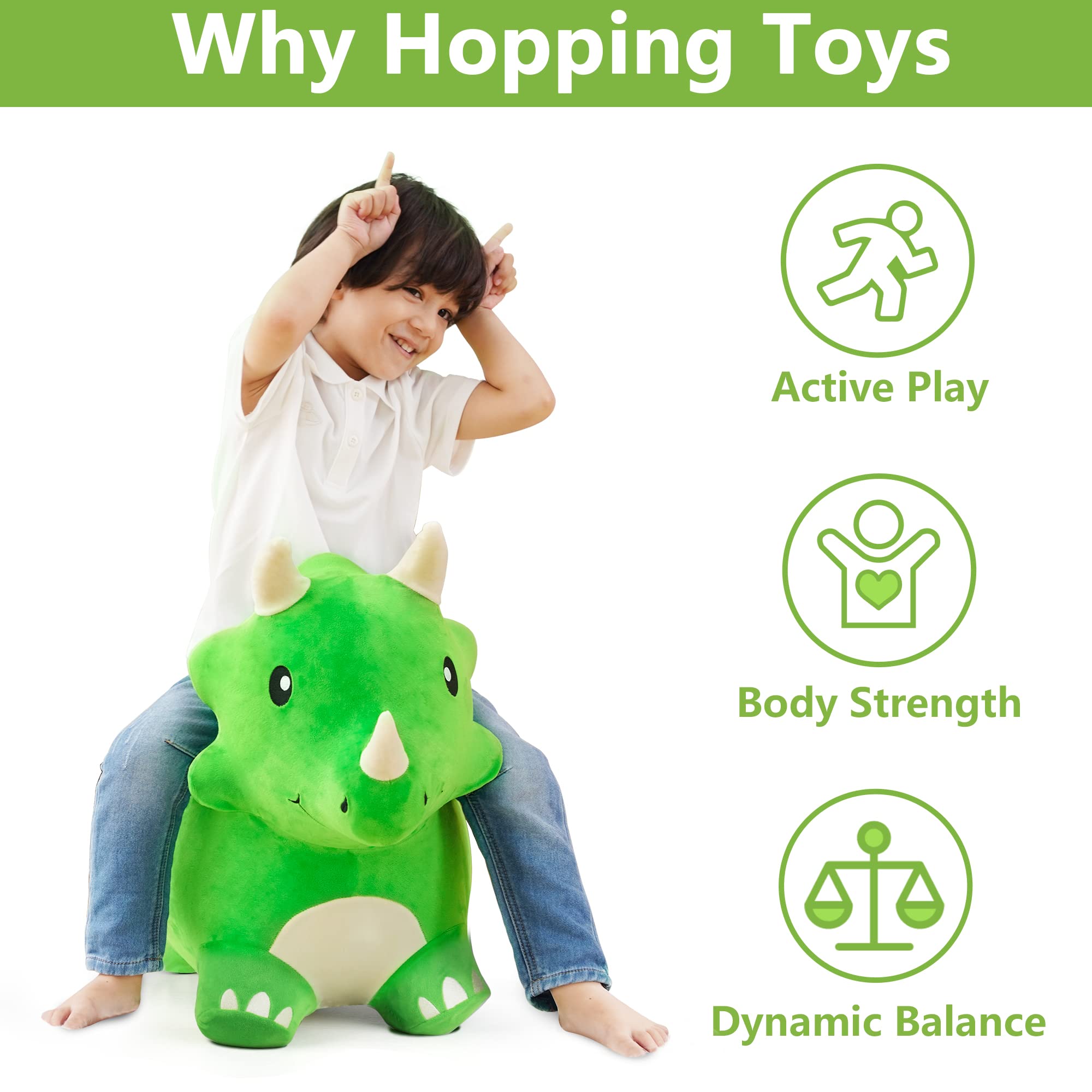 iplay ilearn bouncy pals dinosaur hopper side view showing stability