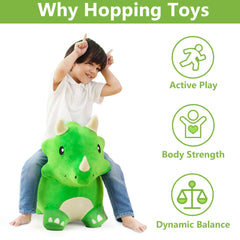 iplay ilearn bouncy pals dinosaur hopper side view showing stability