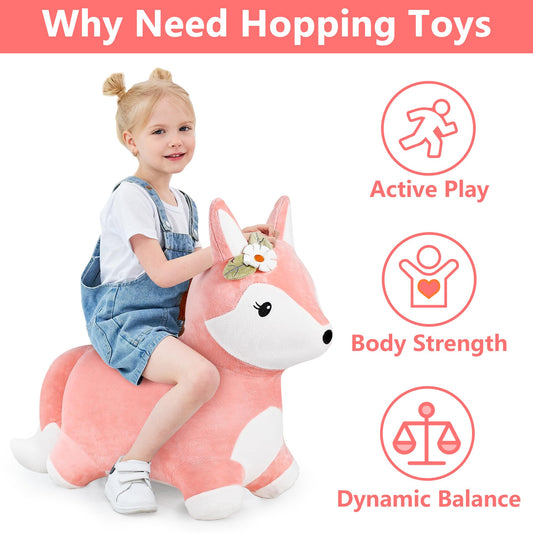 iPlay iLearn Bouncy Pals Fox ears provide easy grip for little hands.