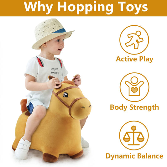 iPlay iLearn Bouncy Pals horse side view hopper ready for outdoor adventures