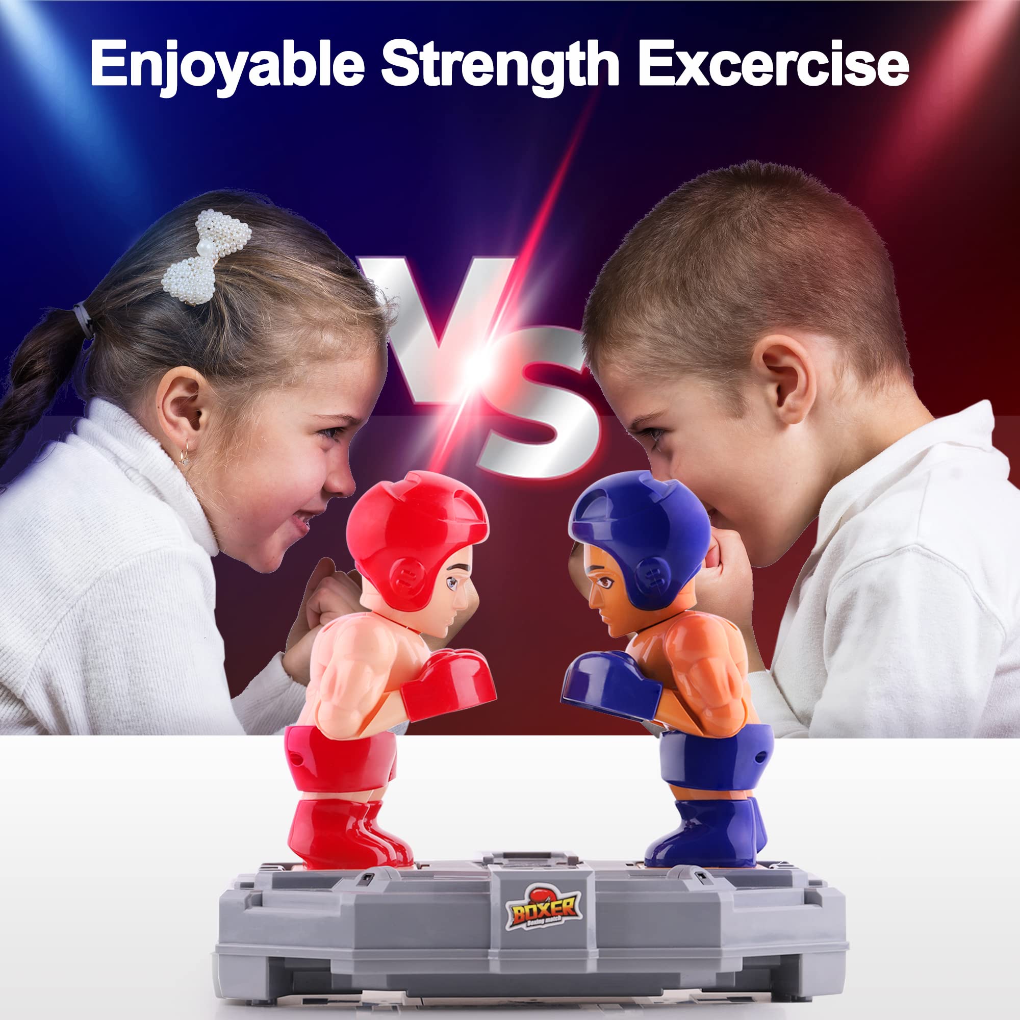 iPlay iLearn boxing toy on desk for convenient tabletop play.