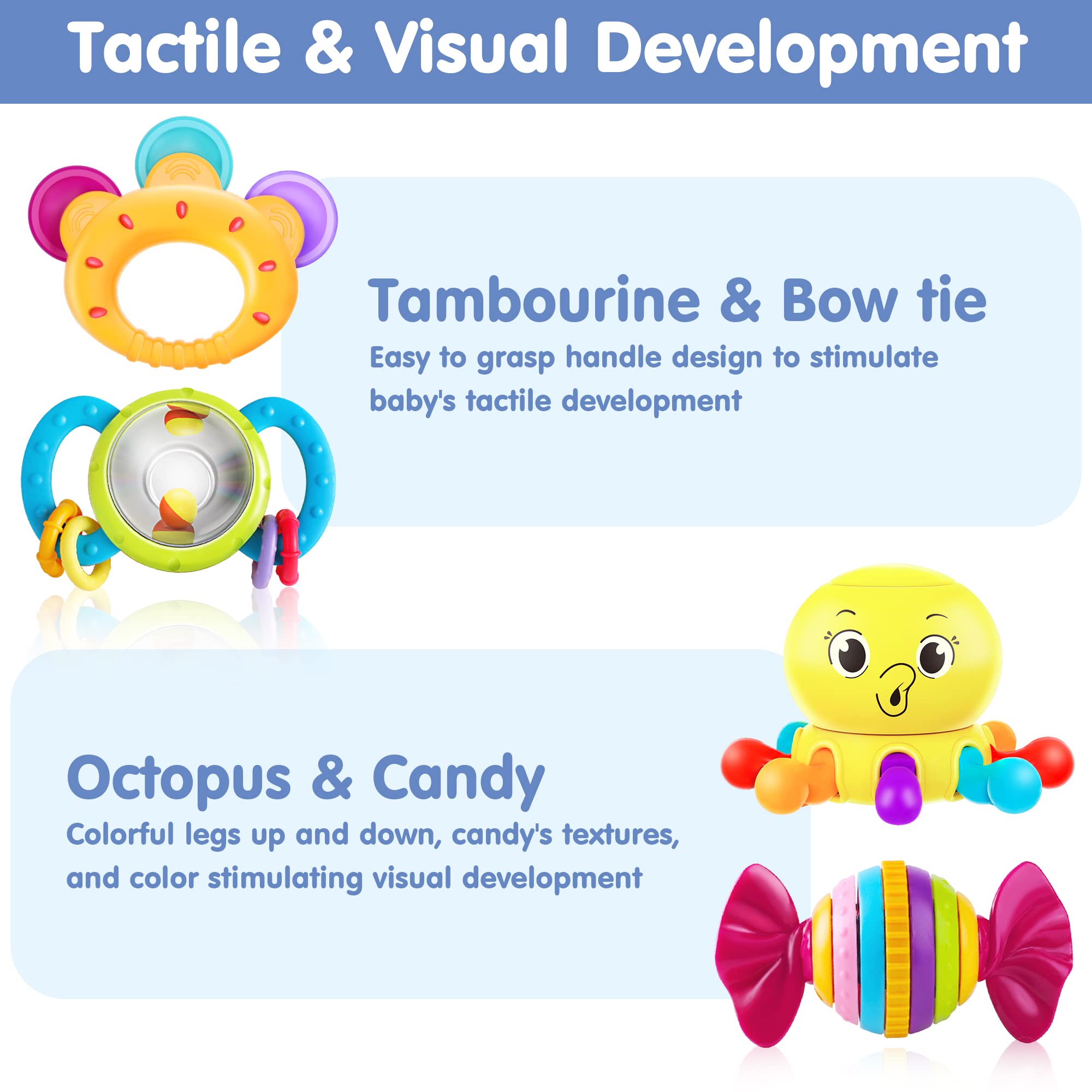 iPlay iLearn bright colors and patterns support eye tracking in babies.