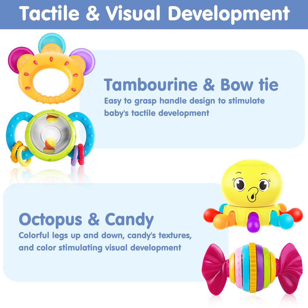 iPlay iLearn bright colors and patterns support eye tracking in babies.