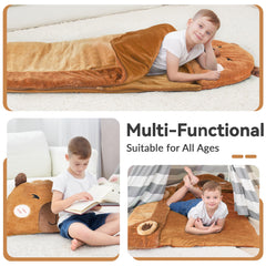 iPlay iLearn capybara slumber sack features soft fabric and comforting look.