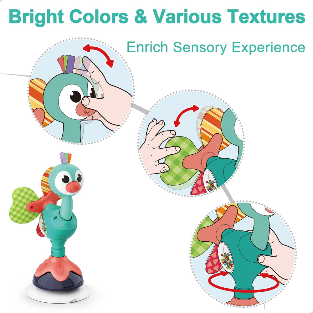 iPlay iLearn colorful animal toy set invites visual tracking and tactile play.