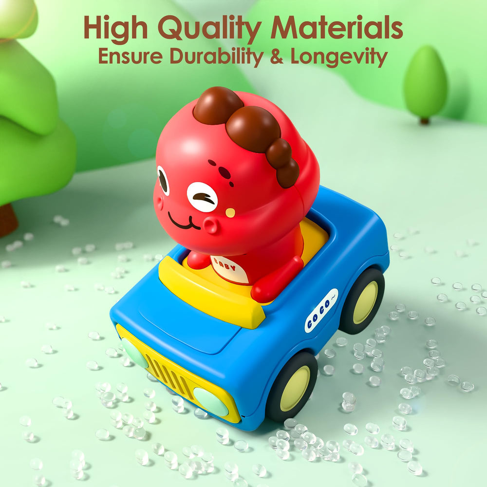 iplay ilearn dinosaur character encourages color and shape exploration during playtime.