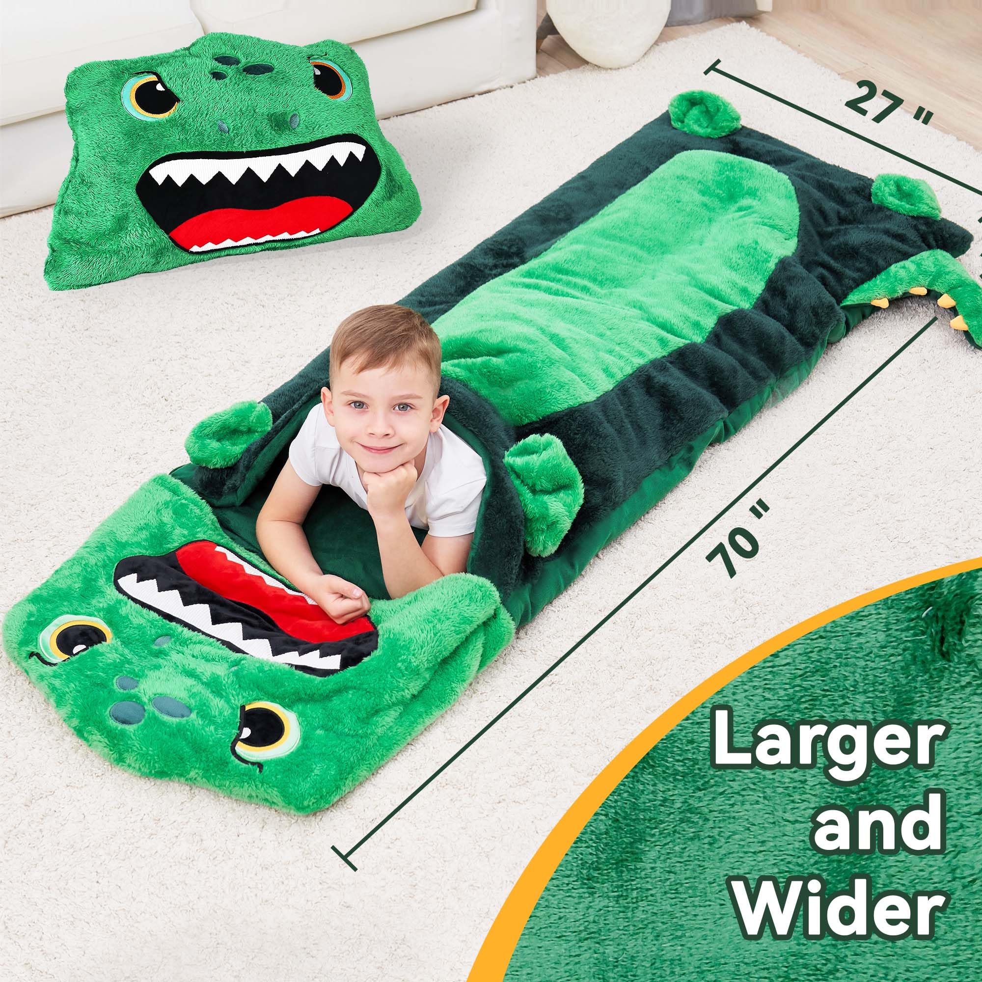 iplay ilearn dinosaur slumber sack makes a warm gift for birthdays and holidays