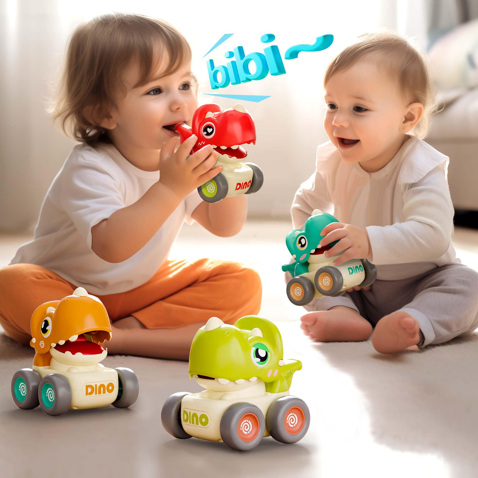 iPlay iLearn in use shows kids racing dinos and active movement