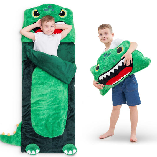 iplay ilearn dinosaur sleeping bag full size ideal for daycare naps and travel sleepovers