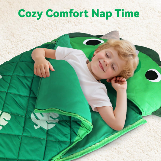 iplay ilearn dinosaur slumber sack 2-in-1 design doubles as a pillow