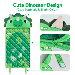 iplay ilearn dinosaur slumber sack machine washable for quick cleanup