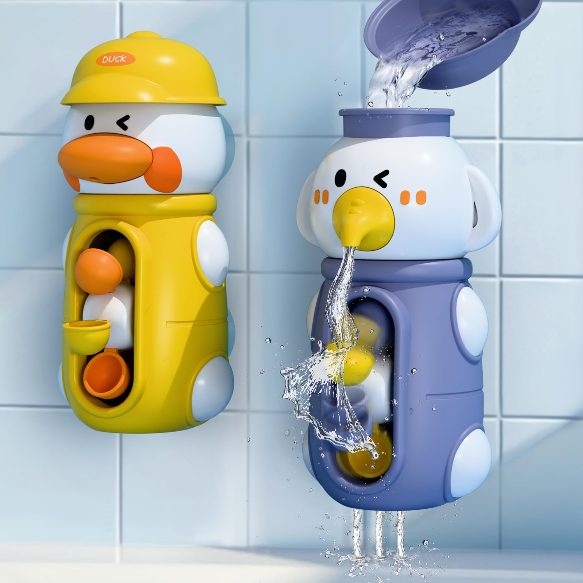 iPlay iLearn duck bath toy with suction cup for bath time, engaging splash play