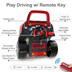 iplay ilearn engine lights and sound feature enhances pretend driving.