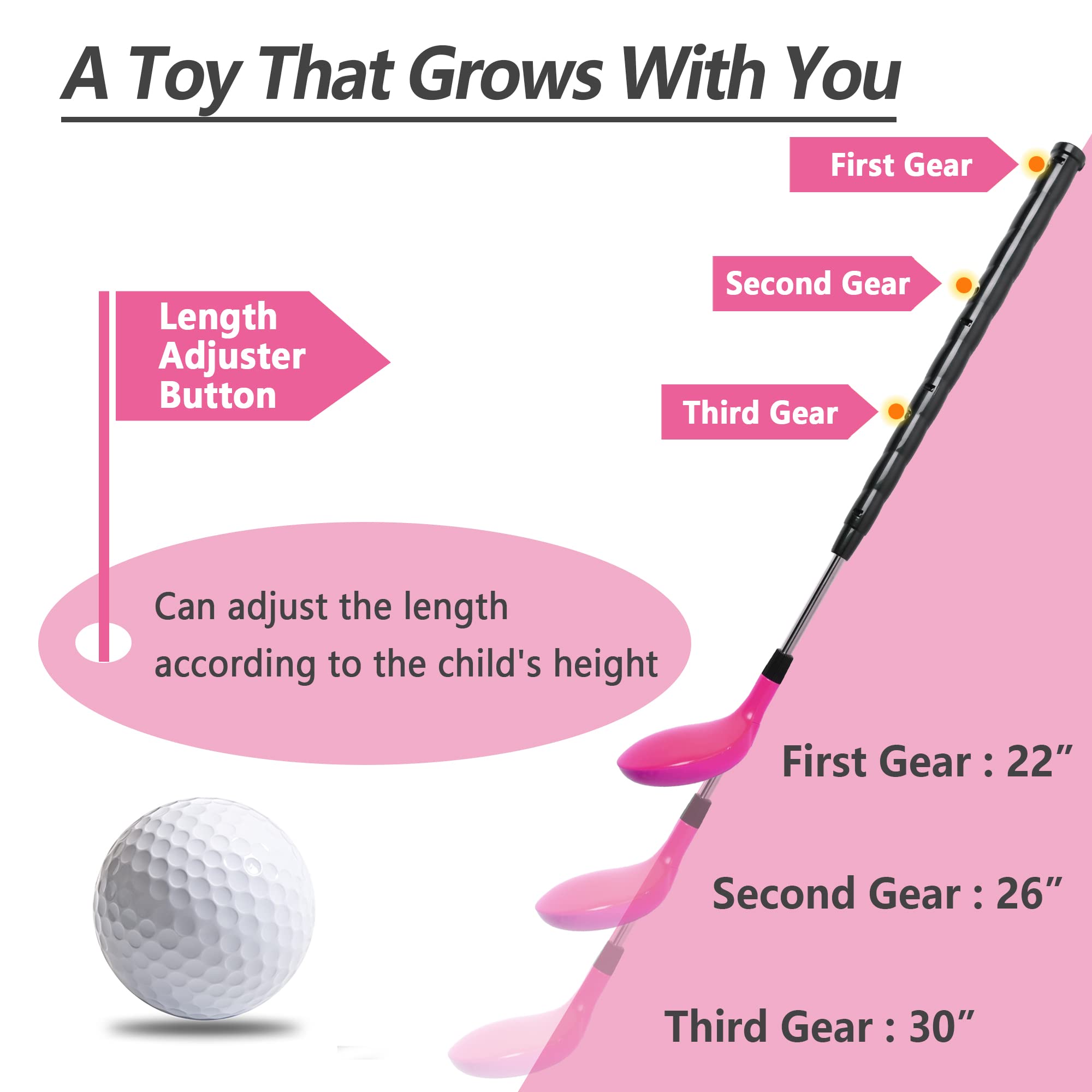 iPlay iLearn right driver head for right-handed practice and realism.
