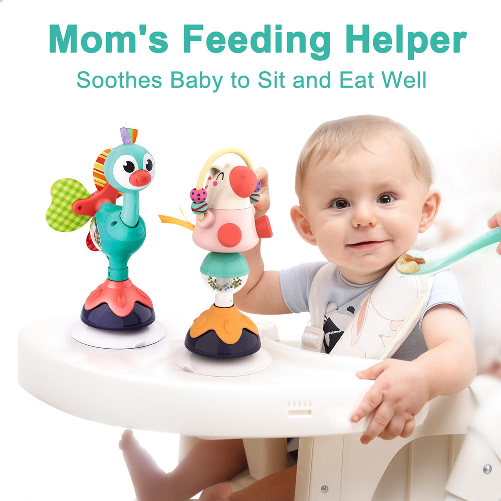 iPlay iLearn high chair toy grab n spin encourages fine motor play.