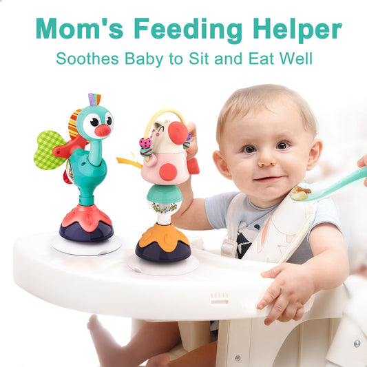 iPlay iLearn high chair toy grab n spin encourages fine motor play.