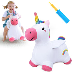 iPlay iLearn hopping unicorn side view, promotes stability during play