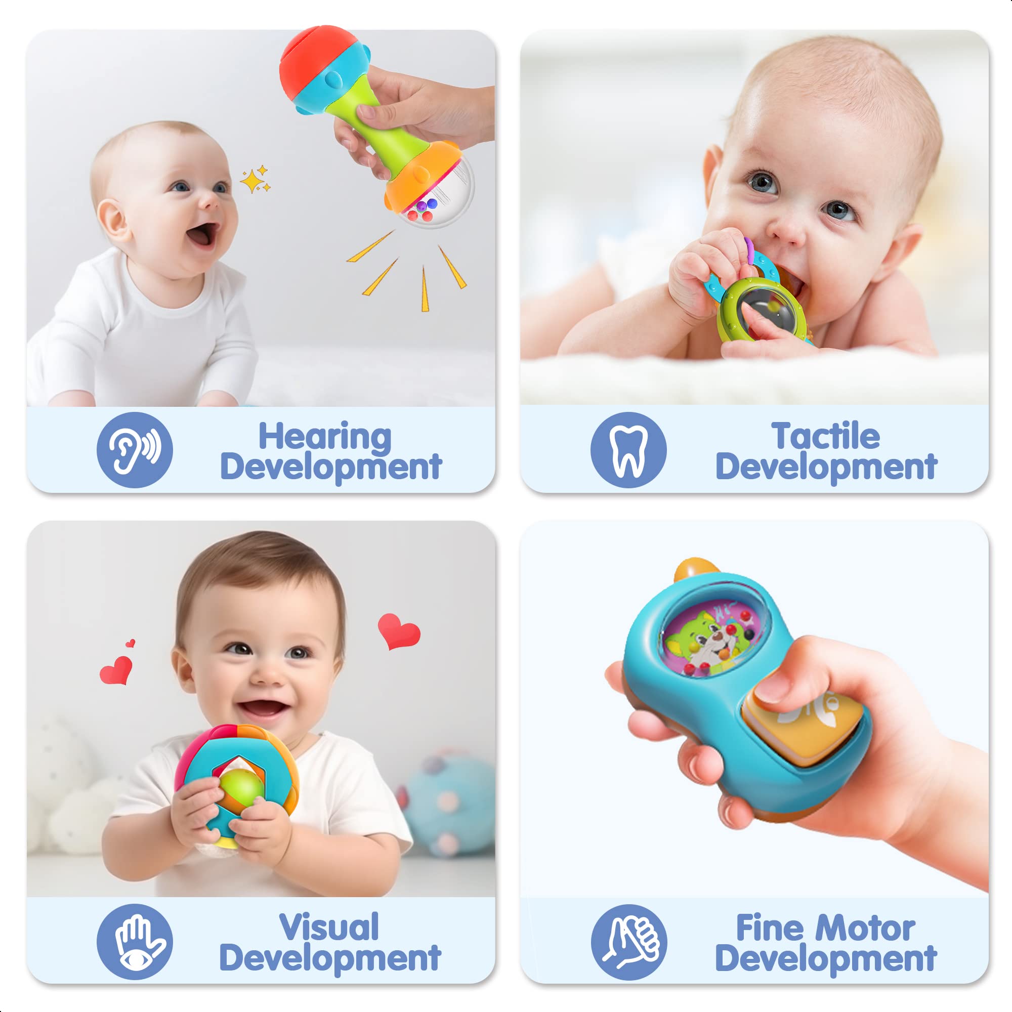 iPlay iLearn infant grip rattle supports tiny hand grasp and fine motor practice.