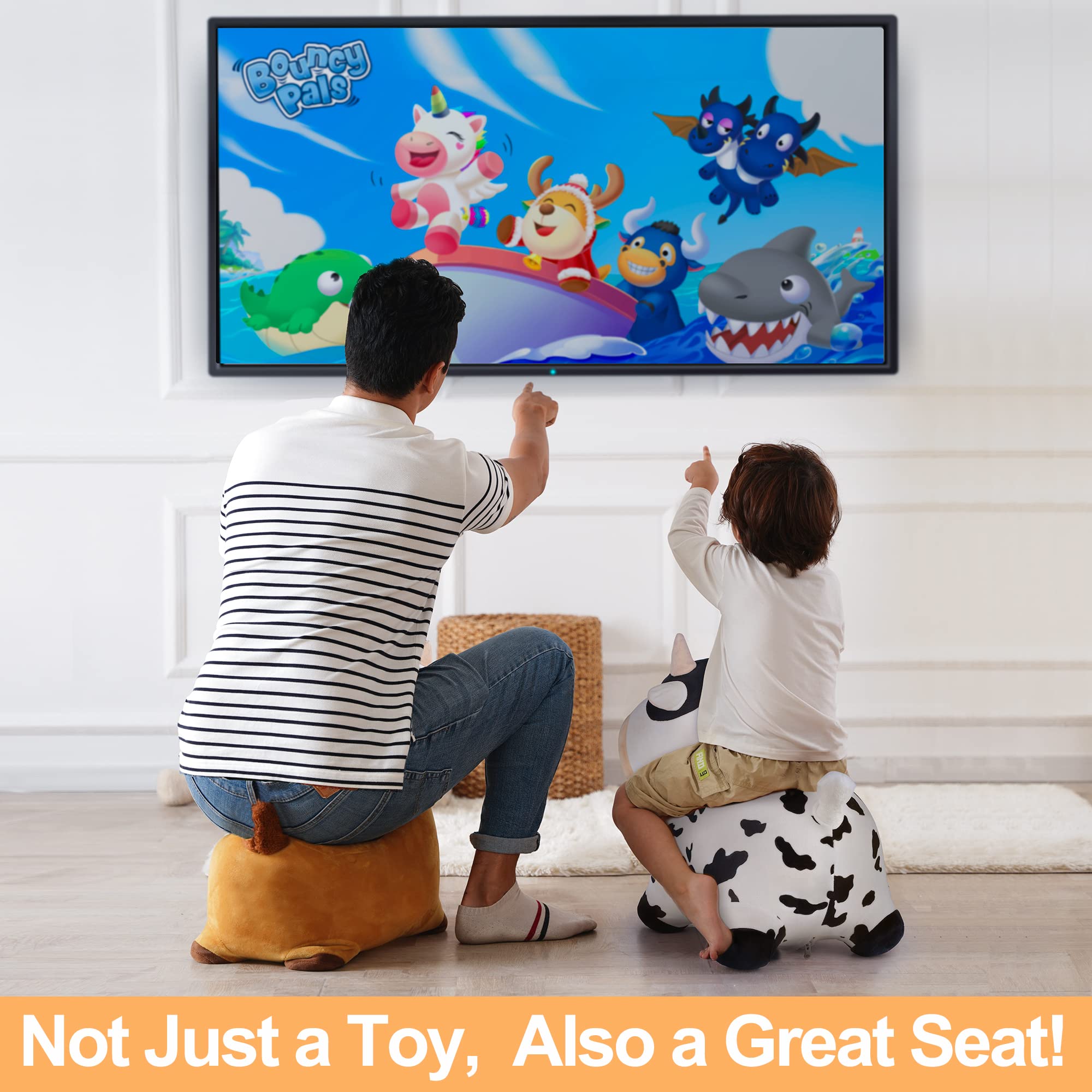 iPlay iLearn Inflatable Ride-on Farm Animal packaging design appeals to gift shoppers.